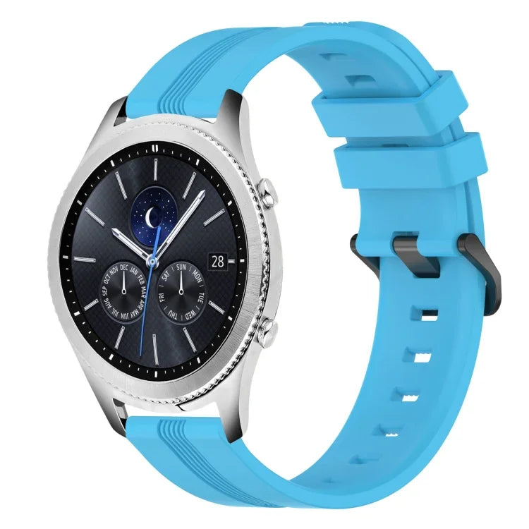 22 mm konkaves, gestreiftes Silikon-Uhrenarmband, für Samsung Galaxy Watch3 45 mm, Samsung Galaxy Watch 46 mm, Samsung Gear S3 Classic, Samsung Gear S3 Frontier