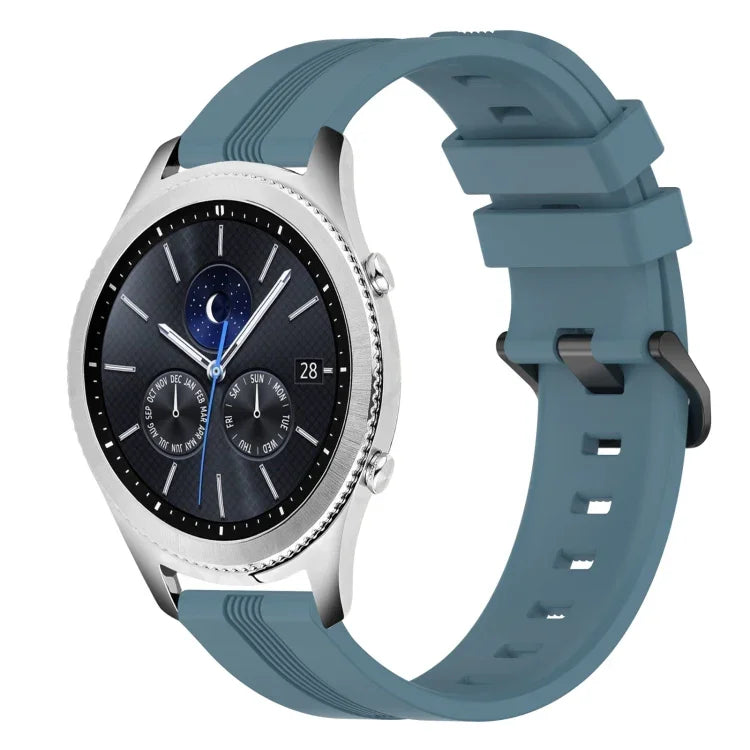 22 mm konkaves, gestreiftes Silikon-Uhrenarmband, für Samsung Galaxy Watch3 45 mm, Samsung Galaxy Watch 46 mm, Samsung Gear S3 Classic, Samsung Gear S3 Frontier