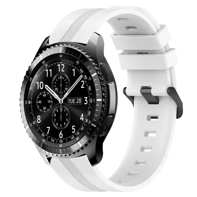 22 mm konkaves, gestreiftes Silikon-Uhrenarmband, für Samsung Galaxy Watch3 45 mm, Samsung Galaxy Watch 46 mm, Samsung Gear S3 Classic, Samsung Gear S3 Frontier