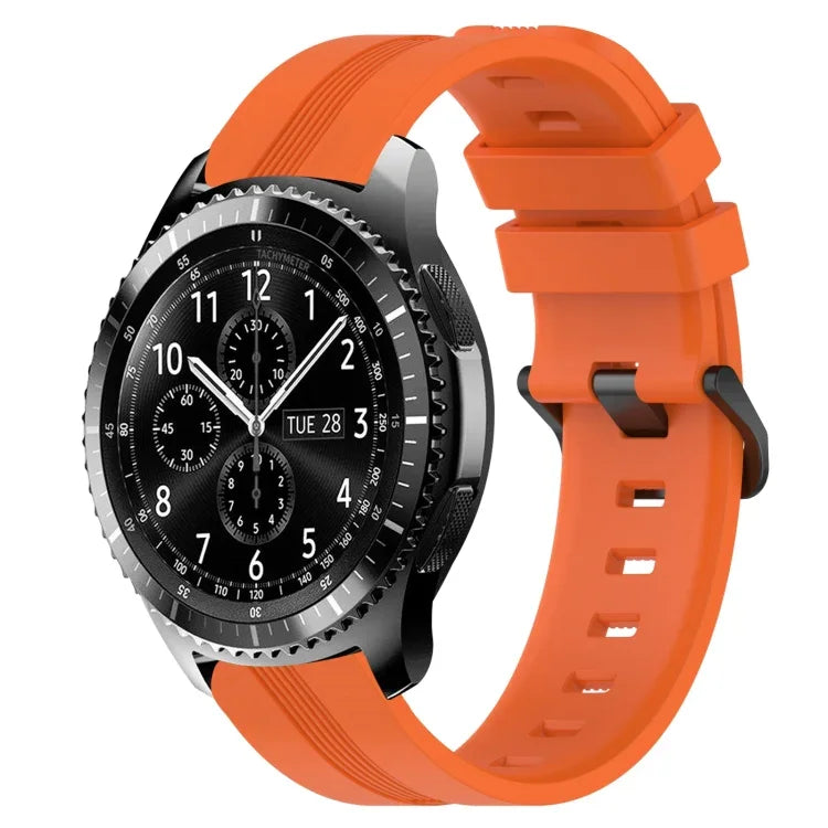 22 mm konkaves, gestreiftes Silikon-Uhrenarmband, für Samsung Galaxy Watch3 45 mm, Samsung Galaxy Watch 46 mm, Samsung Gear S3 Classic, Samsung Gear S3 Frontier