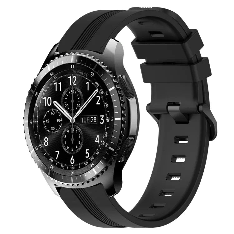 22 mm konkaves, gestreiftes Silikon-Uhrenarmband, für Samsung Galaxy Watch3 45 mm, Samsung Galaxy Watch 46 mm, Samsung Gear S3 Classic, Samsung Gear S3 Frontier