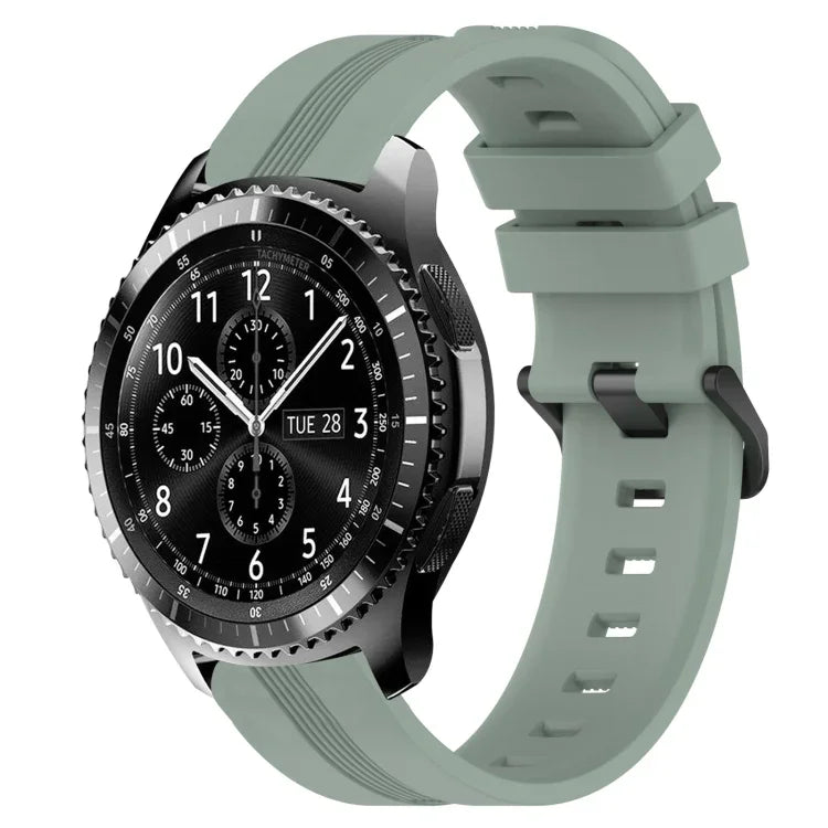 22 mm konkaves, gestreiftes Silikon-Uhrenarmband, für Samsung Galaxy Watch3 45 mm, Samsung Galaxy Watch 46 mm, Samsung Gear S3 Classic, Samsung Gear S3 Frontier