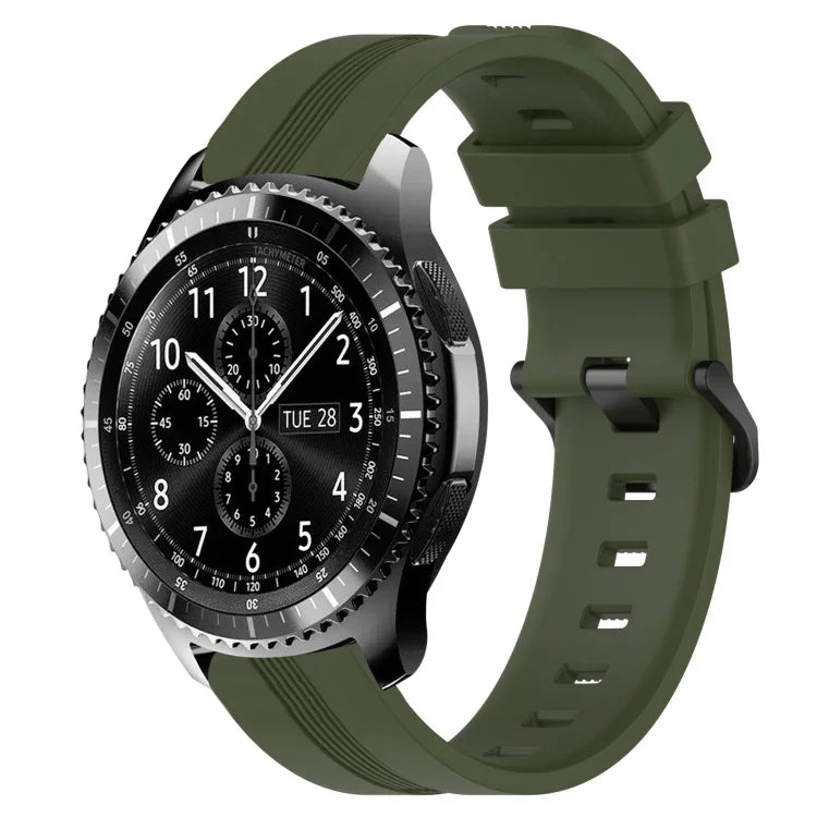 22 mm konkaves, gestreiftes Silikon-Uhrenarmband, für Samsung Galaxy Watch3 45 mm, Samsung Galaxy Watch 46 mm, Samsung Gear S3 Classic, Samsung Gear S3 Frontier