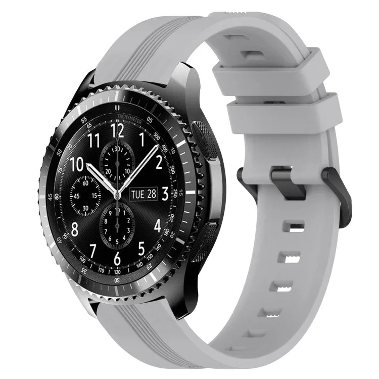 22 mm konkaves, gestreiftes Silikon-Uhrenarmband, für Samsung Galaxy Watch3 45 mm, Samsung Galaxy Watch 46 mm, Samsung Gear S3 Classic, Samsung Gear S3 Frontier