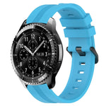 22 mm konkaves, gestreiftes Silikon-Uhrenarmband, für Samsung Galaxy Watch3 45 mm, Samsung Galaxy Watch 46 mm, Samsung Gear S3 Classic, Samsung Gear S3 Frontier