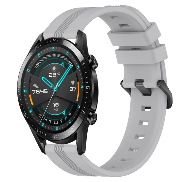 20mm Concave Striped Slicone Watch Band, For Huawei Watch GT3 Pro 43mm, For Huawei Watch GT3 42mm, For Huawei Watch GT2 42mm, For Huawei Watch 2