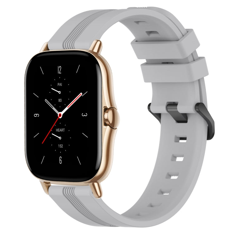 20mm Concave Striped Slicone Watch Band, For Amazfit GTS 2, For Amazfit GTS, For Amazfit GTR 42mm, For Amazfit Pop Pro