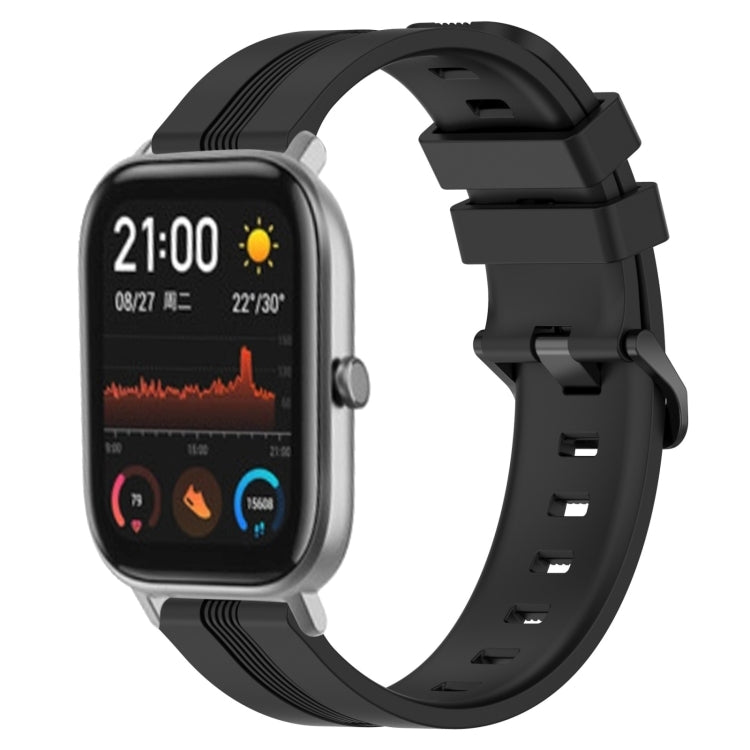 20mm Concave Striped Slicone Watch Band, For Amazfit GTS 2, For Amazfit GTS, For Amazfit GTR 42mm, For Amazfit Pop Pro