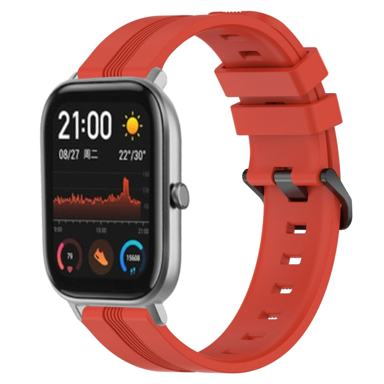 20mm Concave Striped Slicone Watch Band, For Amazfit GTS 2, For Amazfit GTS, For Amazfit GTR 42mm, For Amazfit Pop Pro