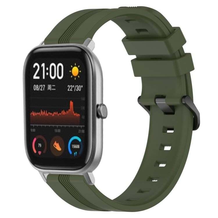 20mm Concave Striped Slicone Watch Band, For Amazfit GTS 2, For Amazfit GTS, For Amazfit GTR 42mm, For Amazfit Pop Pro