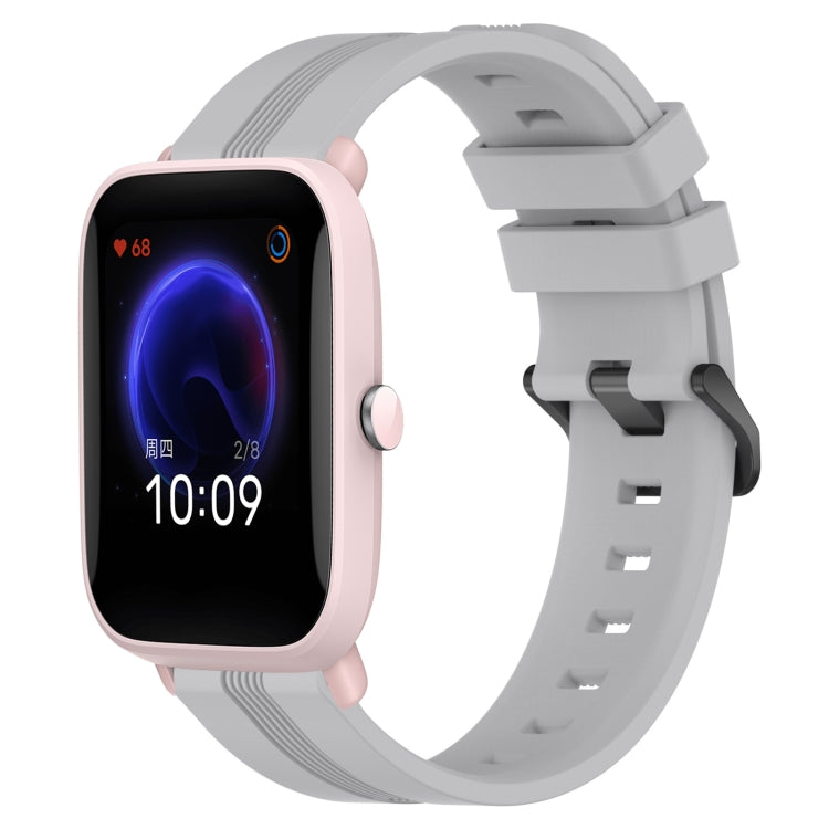 20mm Concave Striped Slicone Watch Band, For Amazfit GTS 2, For Amazfit GTS, For Amazfit GTR 42mm, For Amazfit Pop Pro