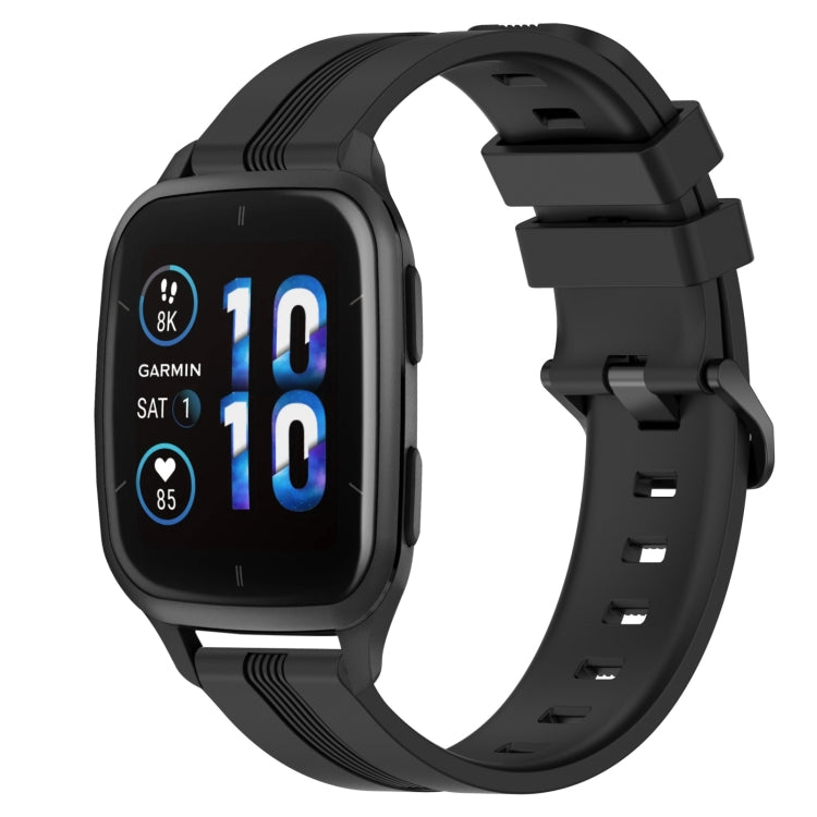 20mm Concave Striped Slicone Watch Band, For Garmin Garminmove Style, For Garmin Forerunner 645 Music, For Garmin Forerunner Sq2, For Garmin Forerunner Sq2 Music