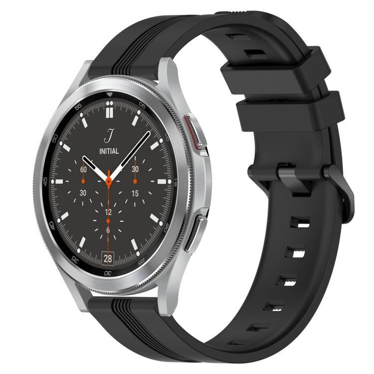 20mm Concave Striped Slicone Watch Band, For Samsung Galaxy Watch4 44mm, For Samsung Galaxy Watch4 40mm, For Samsung  Galaxy Watch 4 Classic 42mm, For Samsung  Galaxy Watch 4 Classic 46mm