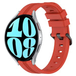 20 mm breites, konkaves, gestreiftes Silikon-Uhrenarmband, passend für Samsung Galaxy Watch 6 (40 mm) und Samsung Galaxy Watch 6 Classic (43 mm).
