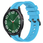 20 mm breites, konkaves, gestreiftes Silikon-Uhrenarmband, passend für Samsung Galaxy Watch 6 (40 mm) und Samsung Galaxy Watch 6 Classic (43 mm).
