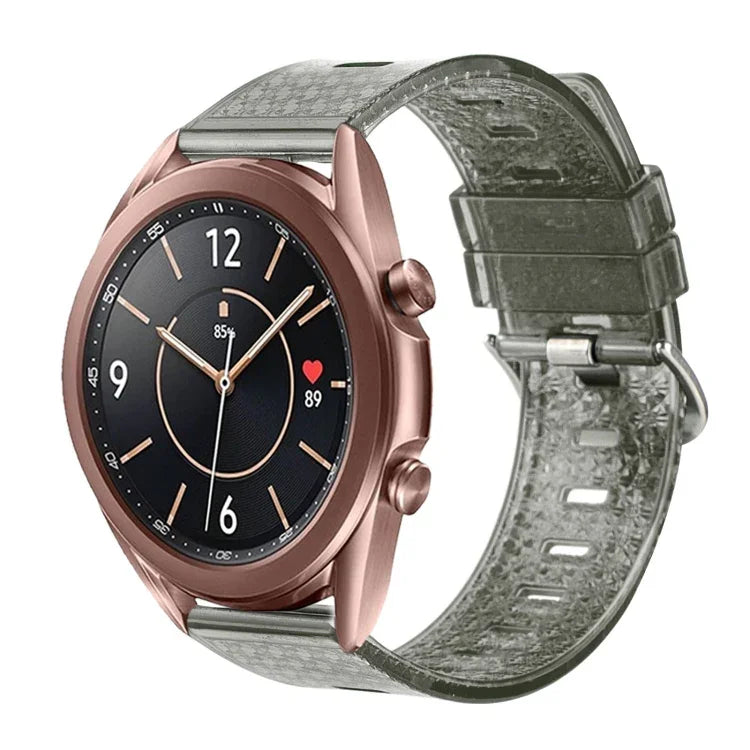 20 mm transparentes, glänzendes Diamant-TPU-Uhrenarmband