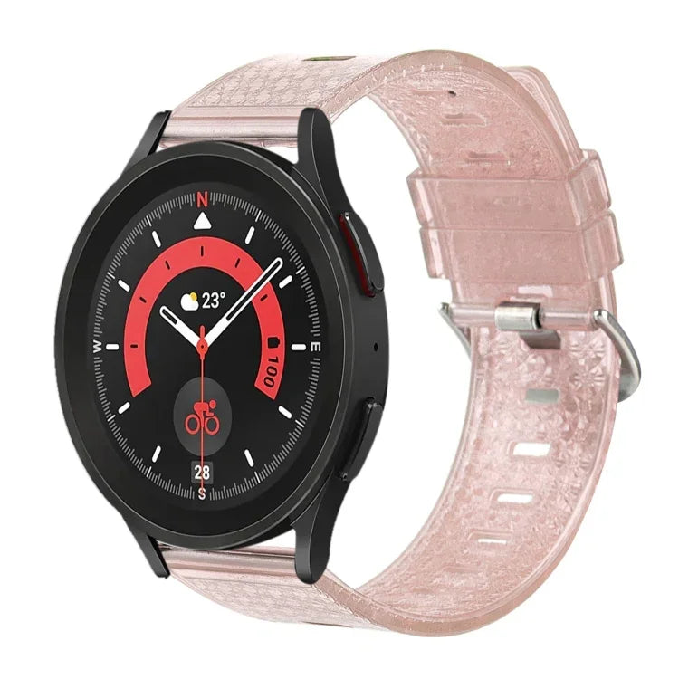 20 mm transparentes, glänzendes Diamant-TPU-Uhrenarmband