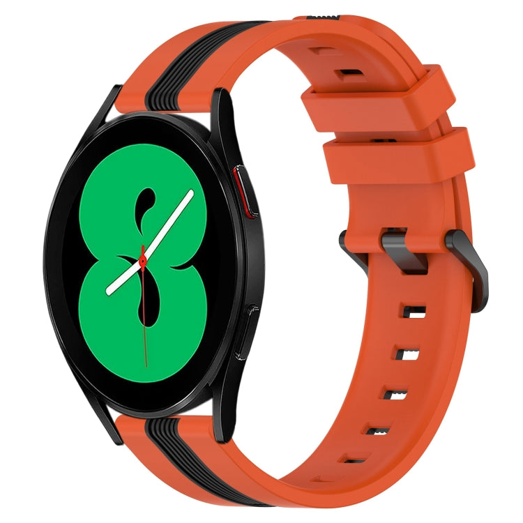 20 mm vertikales zweifarbiges Silikon-Uhrenarmband, für Samsung Galaxy Watch4 44mm, für Samsung Galaxy Watch4 40mm, für Samsung Galaxy Watch4 Classic 42mm, für Samsung Galaxy Watch4 Classic 46mm