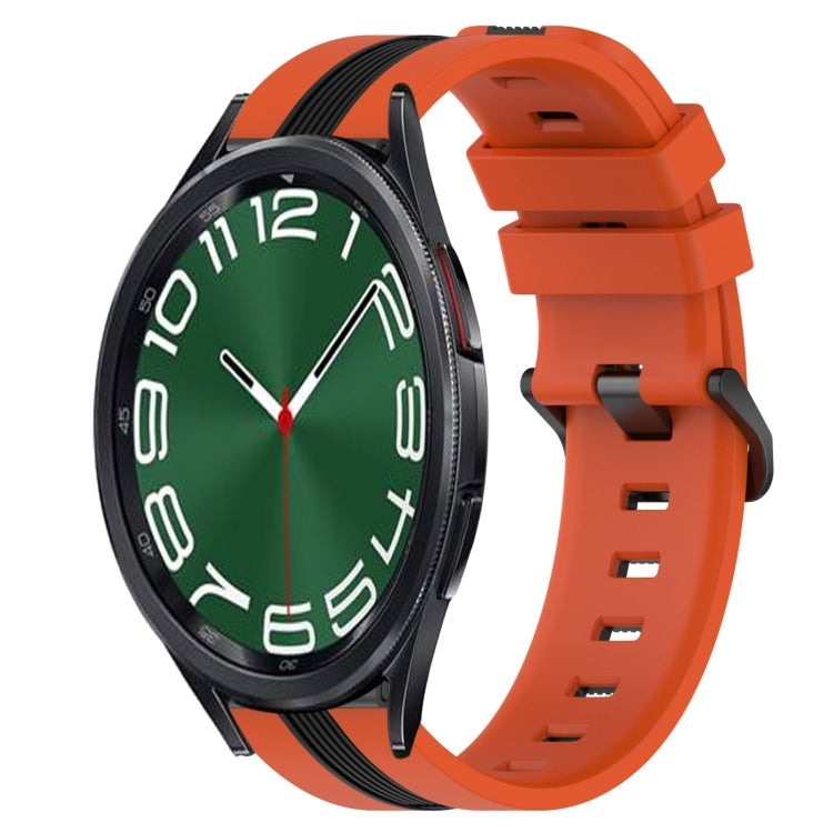 20mm Vertikales Zweifarbiges Silikon-Uhrenarmband, Für Samsung Galaxy Watch5 44mm, Für Samsung Galaxy Watch 6 Classic 47mm, Für Samsung Galaxy Watch5 40mm, Für Samsung Galaxy Watch5 Pro 45mm