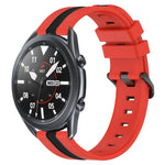 22mm Vertical Two-Color Silicone Watch Band, For Samsung Galaxy Watch3 45mm, For Samsung Galaxy Watch 46mm, For Samsung Gear S3 Classic, For Samsung Gear S3 Frontier