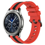 22mm Vertical Two-Color Silicone Watch Band, For Samsung Galaxy Watch3 45mm, For Samsung Galaxy Watch 46mm, For Samsung Gear S3 Classic, For Samsung Gear S3 Frontier