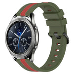 22mm Vertical Two-Color Silicone Watch Band, For Samsung Galaxy Watch3 45mm, For Samsung Galaxy Watch 46mm, For Samsung Gear S3 Classic, For Samsung Gear S3 Frontier