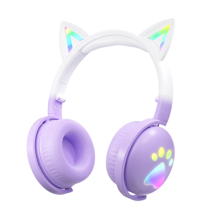 KE28 RGB Niedliche Katzenohren Bluetooth Kabelloses Musik-Headset mit abnehmbarem Mikrofon