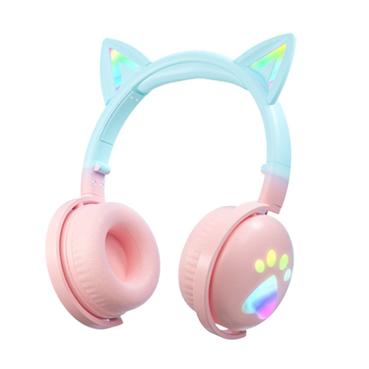 KE28 RGB Niedliche Katzenohren Bluetooth Kabelloses Musik-Headset mit abnehmbarem Mikrofon