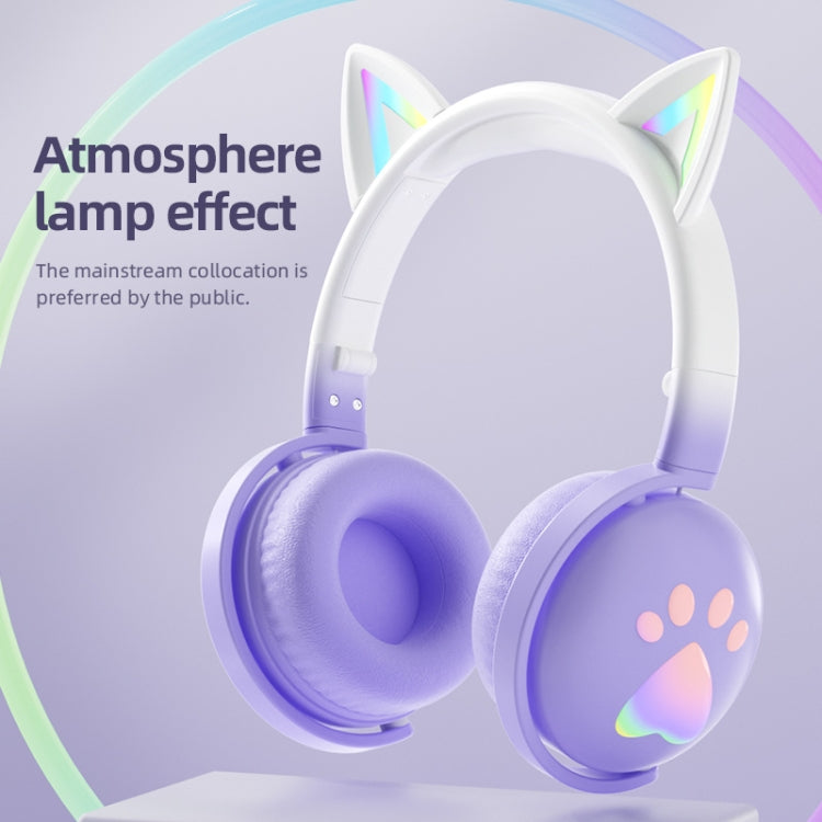 KE28 RGB Niedliche Katzenohren Bluetooth Kabelloses Musik-Headset mit abnehmbarem Mikrofon