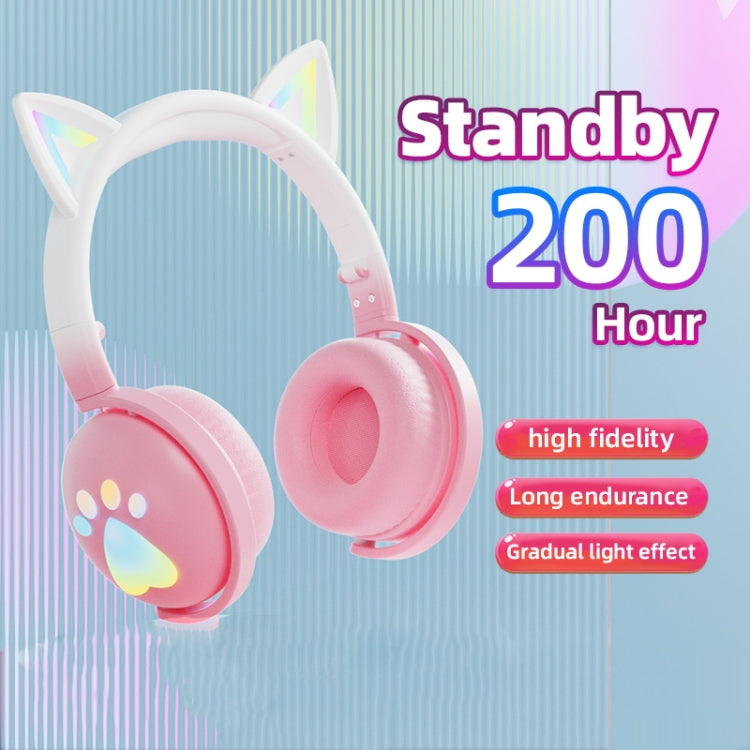 KE28 RGB Niedliche Katzenohren Bluetooth Kabelloses Musik-Headset mit abnehmbarem Mikrofon
