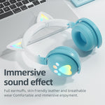 KE28 RGB Niedliche Katzenohren Bluetooth Kabelloses Musik-Headset mit abnehmbarem Mikrofon