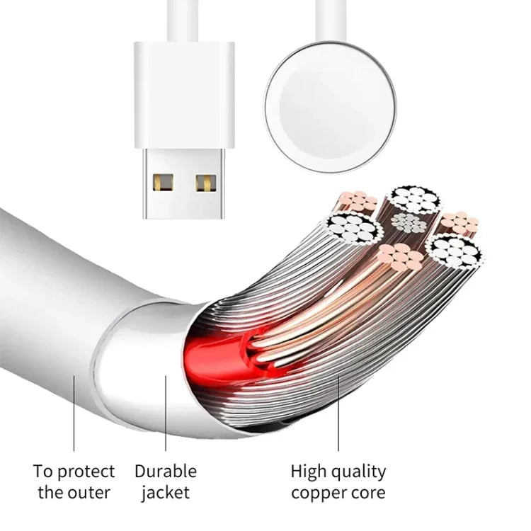 1 m langes magnetisches USB-Schnellladekabel für Apple Watch Series Ultra/8/7/6/SE/SE2/5/4/3/2/1, DS-XB011