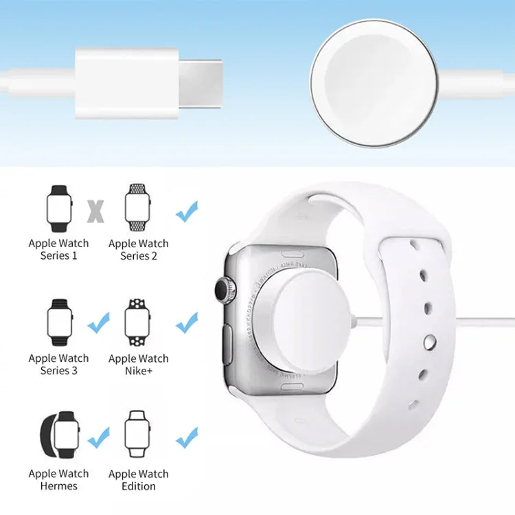 1 m langes magnetisches USB-C-Schnellladekabel für Apple Watch Series Ultra/8/7/6/SE/SE2/5/4/3/2, DS-XB012