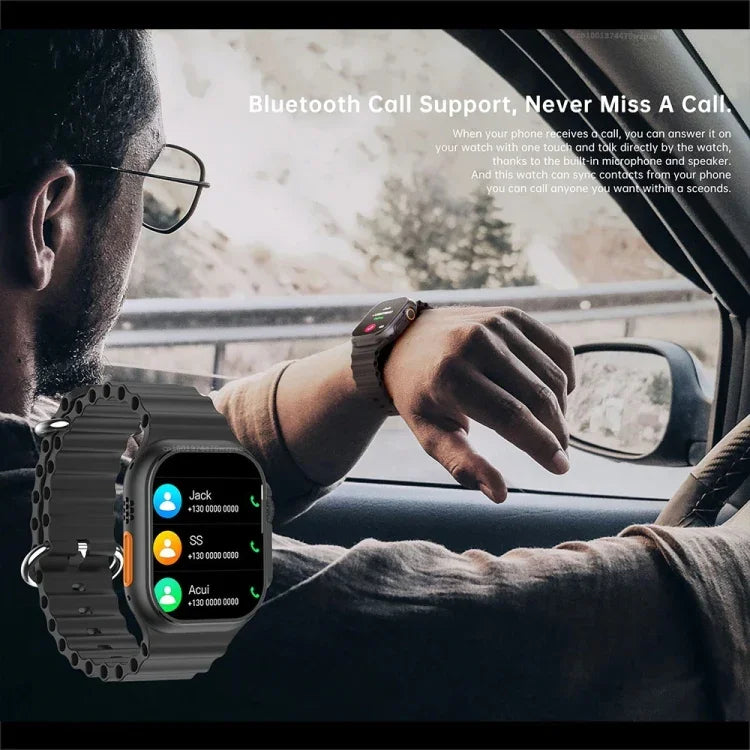 W800 Ultra Smartwatch mit 2,02-Zoll-Farbbildschirm, unterstützt Herzfrequenz- und Blutdruckmessung