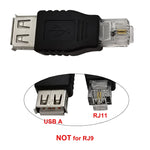 JUNSUNMAY USB-Buchse auf RJ11-Stecker 6P2C Adapterkonverter