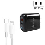 PD04 Typ-C + USB Handy-Ladegerät mit Typ-C zu 8 Pin Kabel, US Stecker, US Stecker + Typ-C zu 8 Pin Kabel