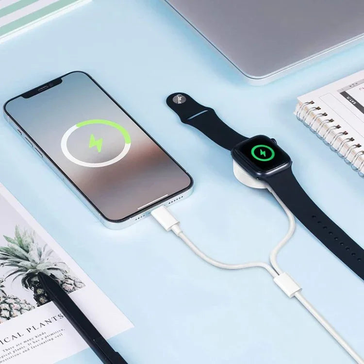 2-in-1-USB-Magnetladekabel für Apple Watch Series &amp; iPhone, 1,2 m, DS-XB015