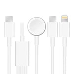 Für Apple Watch Series &amp; iPhone mit Dual-Typ-C-Anschluss, 3-in-1-USB-Magnetladekabel, 1,2 m (4 Fuß), DS-XB020