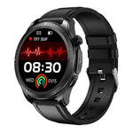 E420 Smartwatch mit 1,39-Zoll-Farbdisplay, Lederarmband, unterstützt Herzfrequenz- und Blutdruckmessung