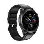 E420 Smartwatch mit 1,39-Zoll-Farbdisplay, Lederarmband, unterstützt Herzfrequenz- und Blutdruckmessung