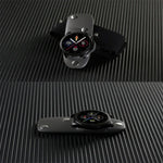 E420 Smartwatch mit 1,39-Zoll-Farbdisplay, Lederarmband, unterstützt Herzfrequenz- und Blutdruckmessung