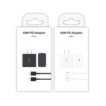 M135 45W USB-C / Typ-C Port Schnellladegerät mit 5A Typ-C auf Typ-C Kabel, US Stecker, US Stecker + Typ-C Kabel