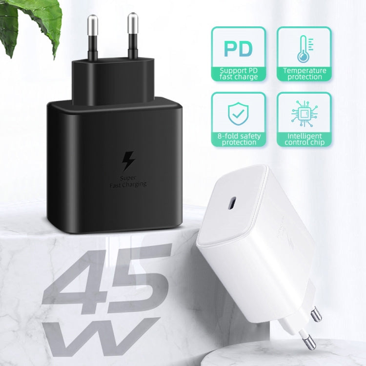 M135 45W USB-C / Typ-C Port Schnellladegerät mit 5A Typ-C zu Typ-C Kabel, EU Stecker, EU Stecker + Typ-C Kabel