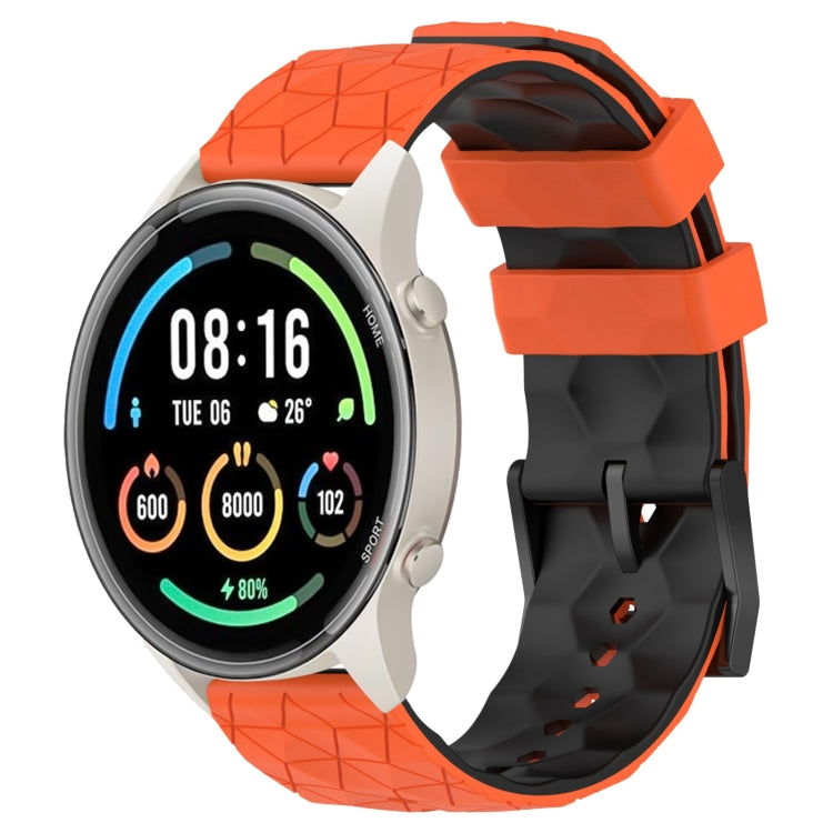 22mm Football Pattern Two-Color Silicone Watch Band, For Xiaomi MI Watch Sport, For Xiaomi MI Watch Color, For Xiaomi MI Watch S1 Active, For Xiaomi Haylou RT2 LS10