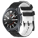 22 mm breites Silikonarmband mit Fußballmuster in zwei Farben, passend für Samsung Galaxy Watch3 (45 mm), Samsung Galaxy Watch (46 mm), Samsung Gear S3 Classic und Samsung Gear S3 Frontier.