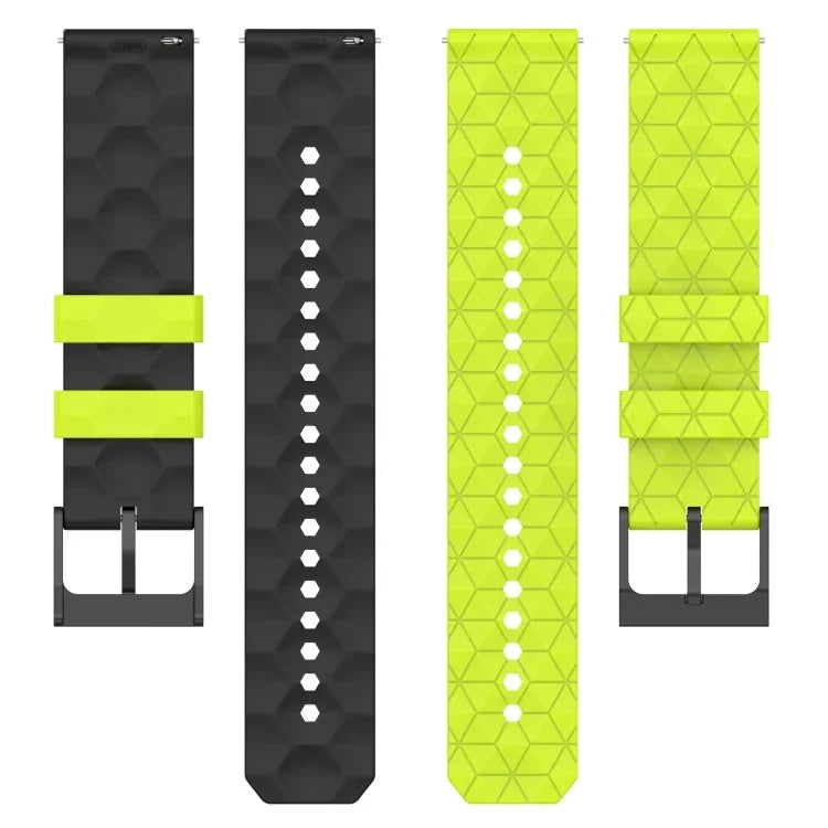 22 mm breites Silikonarmband mit Fußballmuster in zwei Farben, passend für Samsung Galaxy Watch3 (45 mm), Samsung Galaxy Watch (46 mm), Samsung Gear S3 Classic und Samsung Gear S3 Frontier.