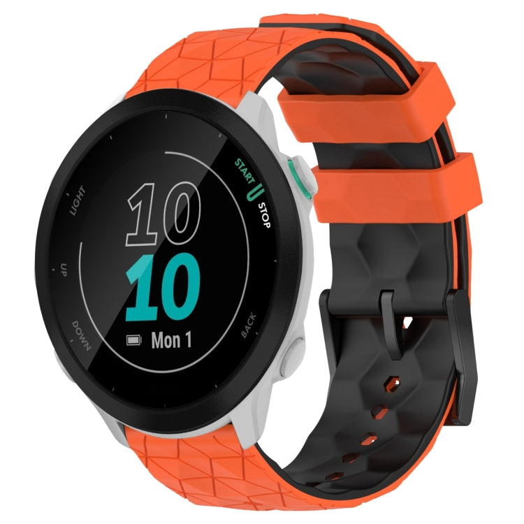 20mm Football Pattern Two-Color Silicone Watch Band, For Garmin Forerunner 55, For Garmin Venu, For Garmin Venu SQ, For Garminmove Luxe