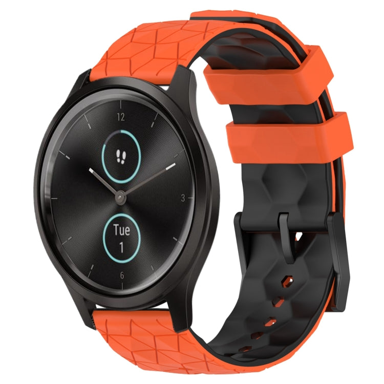 20mm Football Pattern Two-Color Silicone Watch Band, For Garminmove Style, For Garmin Forerunner 645 Music, For Garmin Forerunner Sq2, For Garmin Forerunner Sq2 Music
