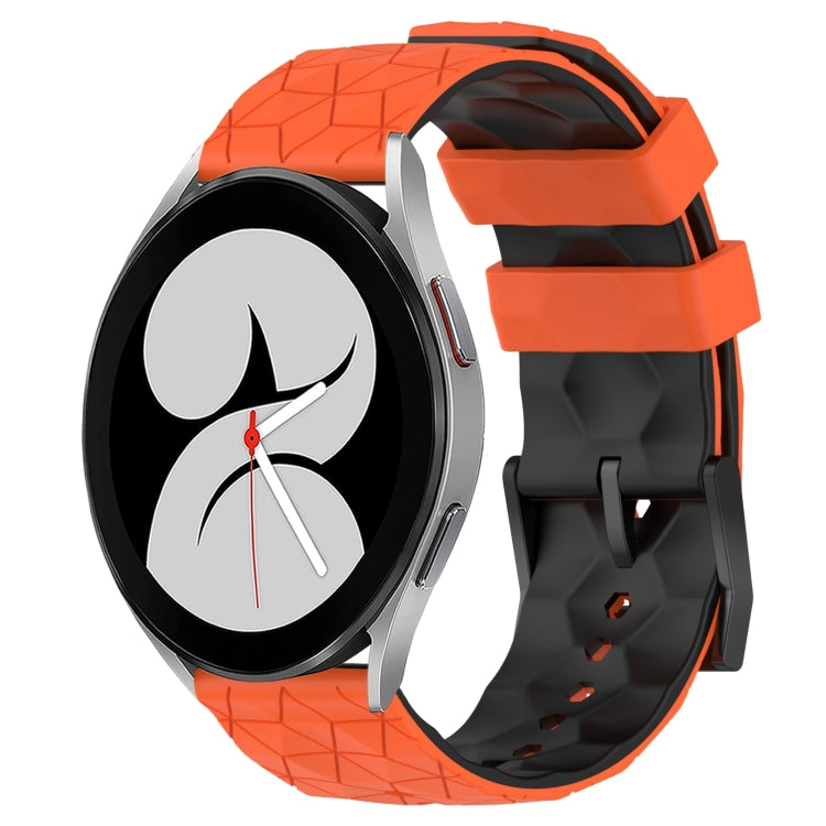 20mm Football Pattern Two-Color Silicone Watch Band, For Samsung Galaxy Watch 4 40mm, For Samsung  Galaxy Watch 4 Classic 42mm, For Samsung  Galaxy Watch 4 Classic 46mm, For Samsung Galaxy Watch Active 2 40mm