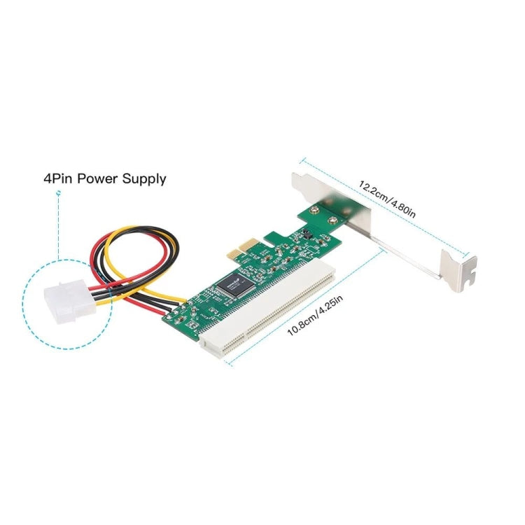 PCI-E zu PCI Adapterkarte Konverter mit 4-Pin Stromversorgung, PCI-E zu PCI